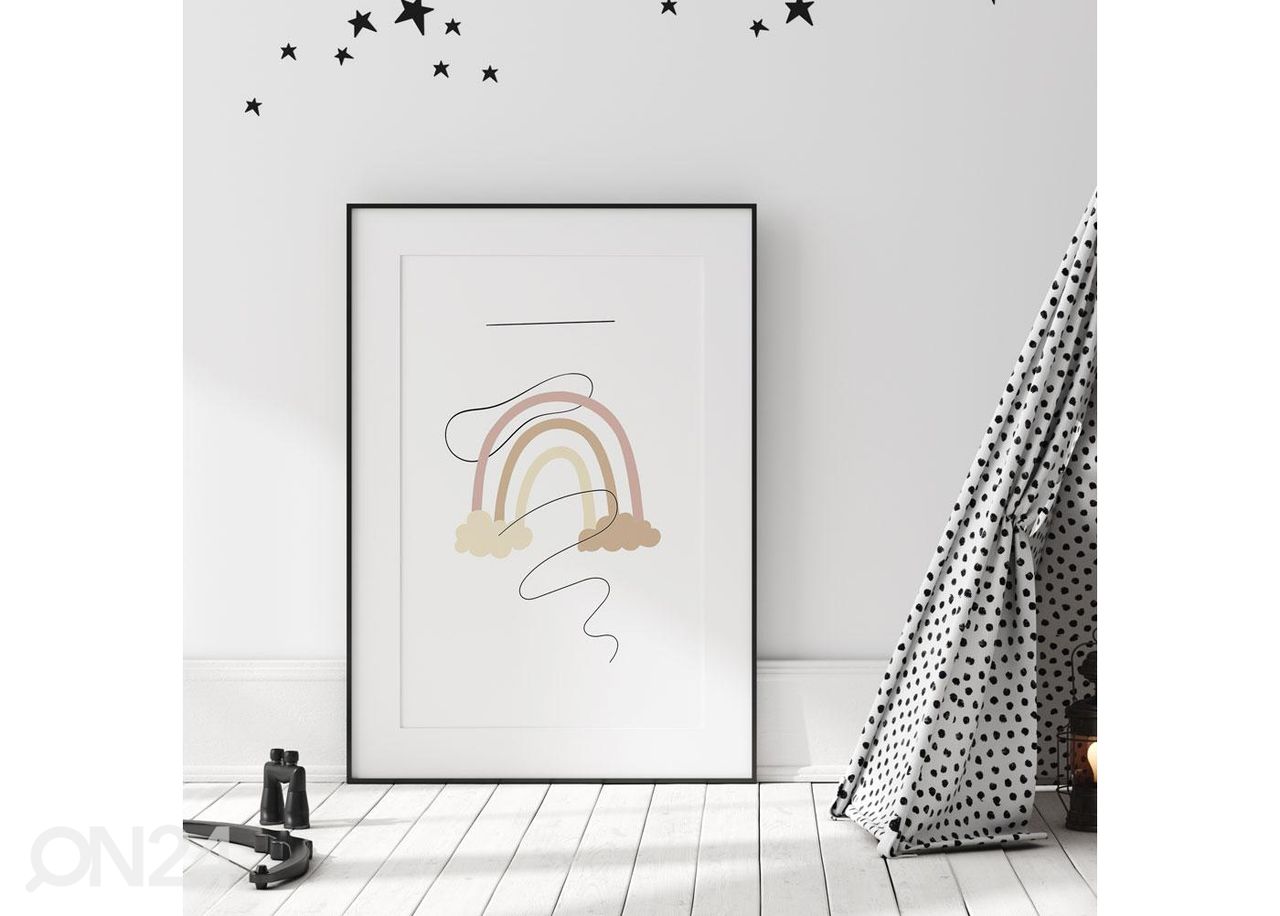 Seinäjuliste Sateenkaari pehmeillä sävyillä 21x30 cm kuvasuurennos