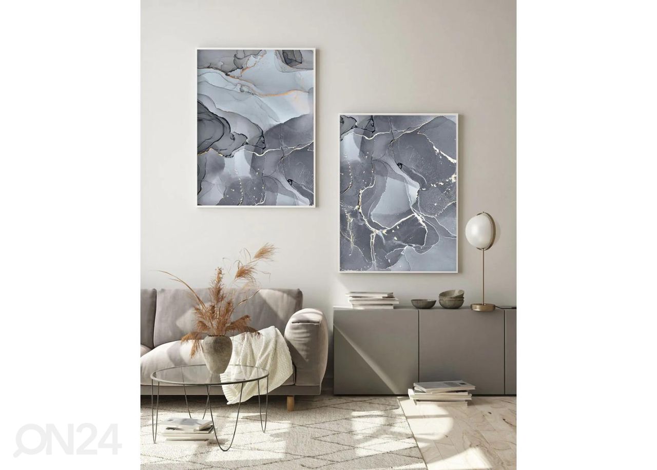 Seinäjuliste Siniharmaat vesivärit II 21x30 cm kuvasuurennos
