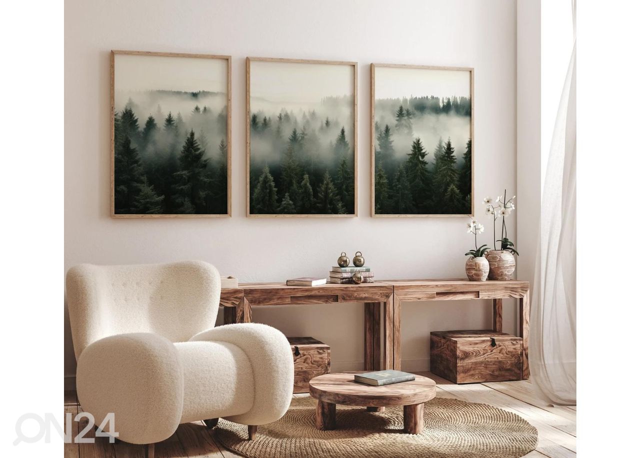 Seinäjuliste Usvainen metsä I 50x70 cm kuvasuurennos