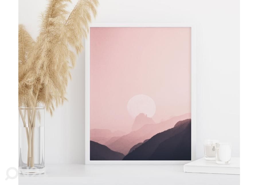 Seinäjuliste Vaaleanpunainen auringonlasku 21x30 cm kuvasuurennos