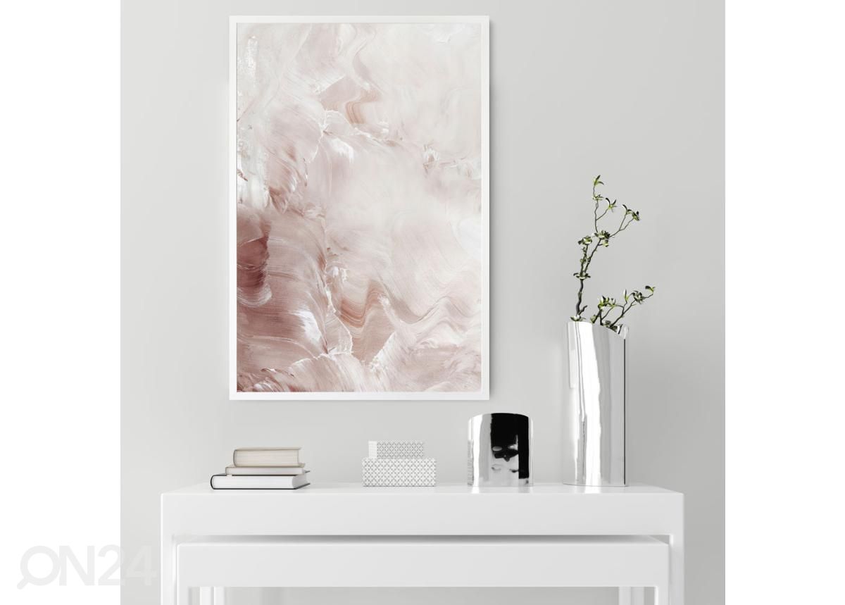 Seinäjuliste Vaaleanpunainen puuska 21x30 cm kuvasuurennos