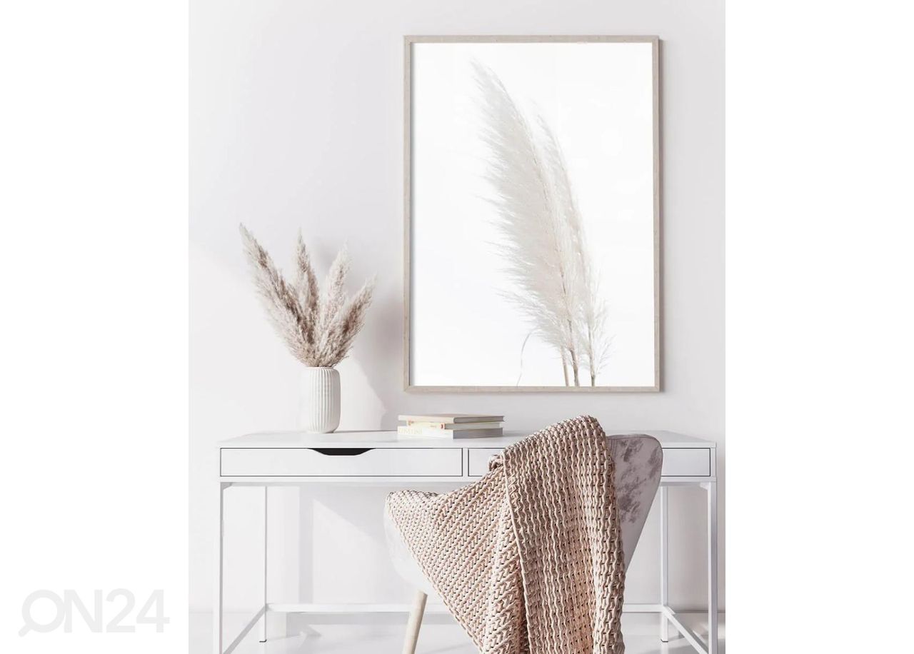 Seinäjuliste Valkoiset höyhenet 30x40 cm kuvasuurennos