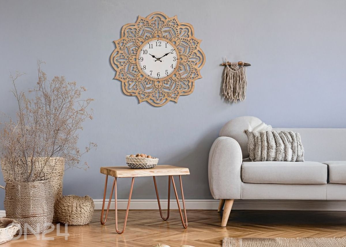 Seinäkello Ø60 cm, beige kuvasuurennos