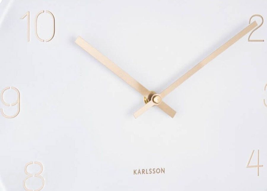 Seinäkello Karlsson Charm Engraved Ø30 cm, valkoinen/ kulta kuvasuurennos