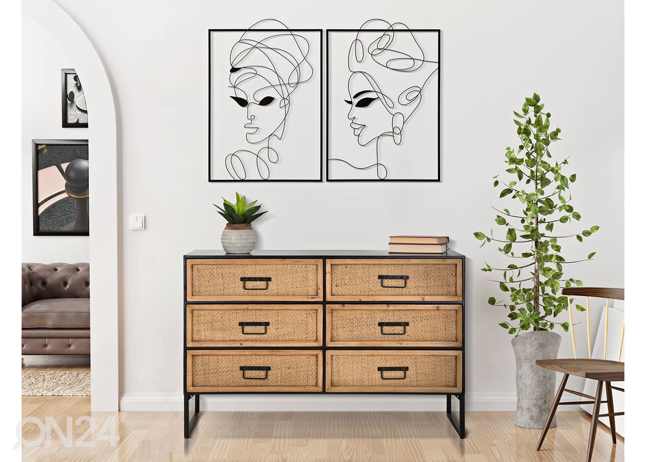 Seinäkoristeet Tribal Woman 2 kpl 70x100 cm kuvasuurennos