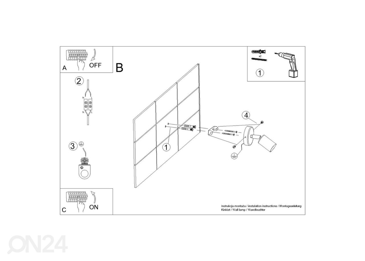 Seinävalaisin Fornes 1, musta kuvasuurennos