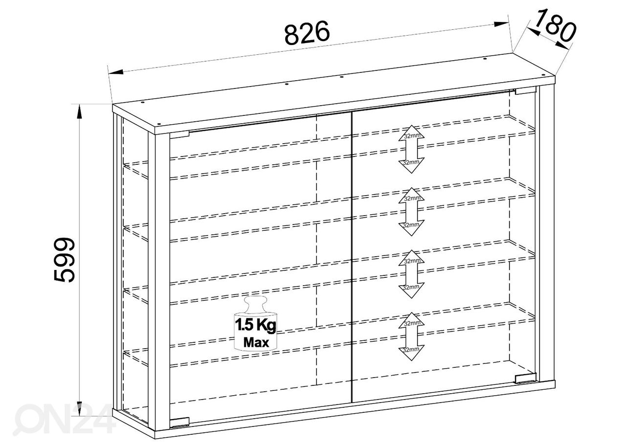 Seinävitriini Vitrosa L 83 cm kuvasuurennos