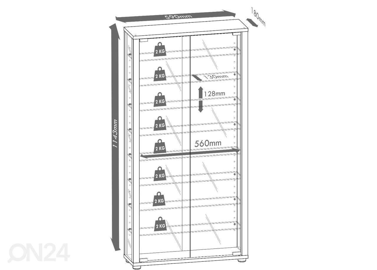 Seinävitriini Vitrosa Maxi 59 cm kuvasuurennos