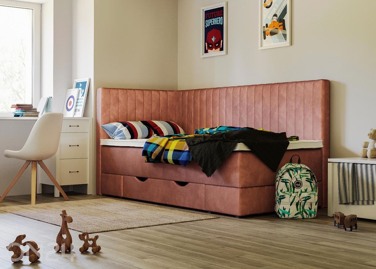 Sime Beds jenkkisänky vuodevaatelaatikolla Nora 80x190 cm kuvasuurennos