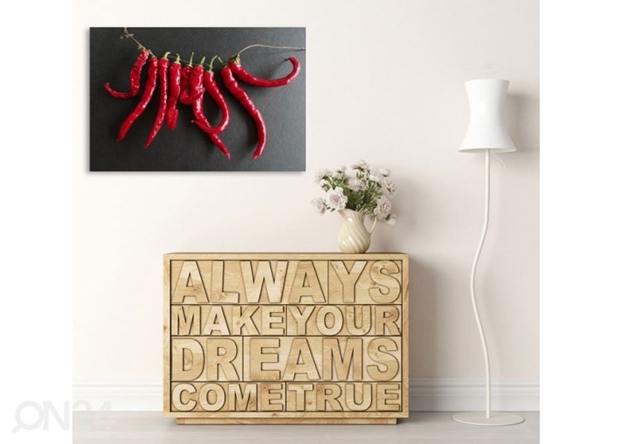 Sisustustaulu Chili Peppers 60x80 cm kuvasuurennos