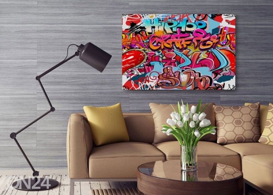 Sisustustaulu Hipphopp graffit 40x50 cm kuvasuurennos