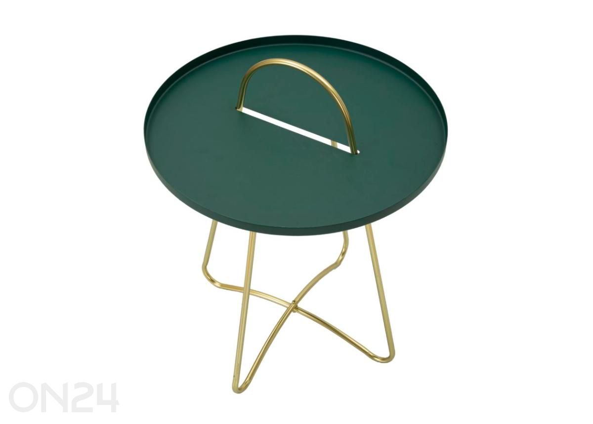 Sivupöytä Grent Ø 45 cm, vihreä/kullanvärinen kuvasuurennos