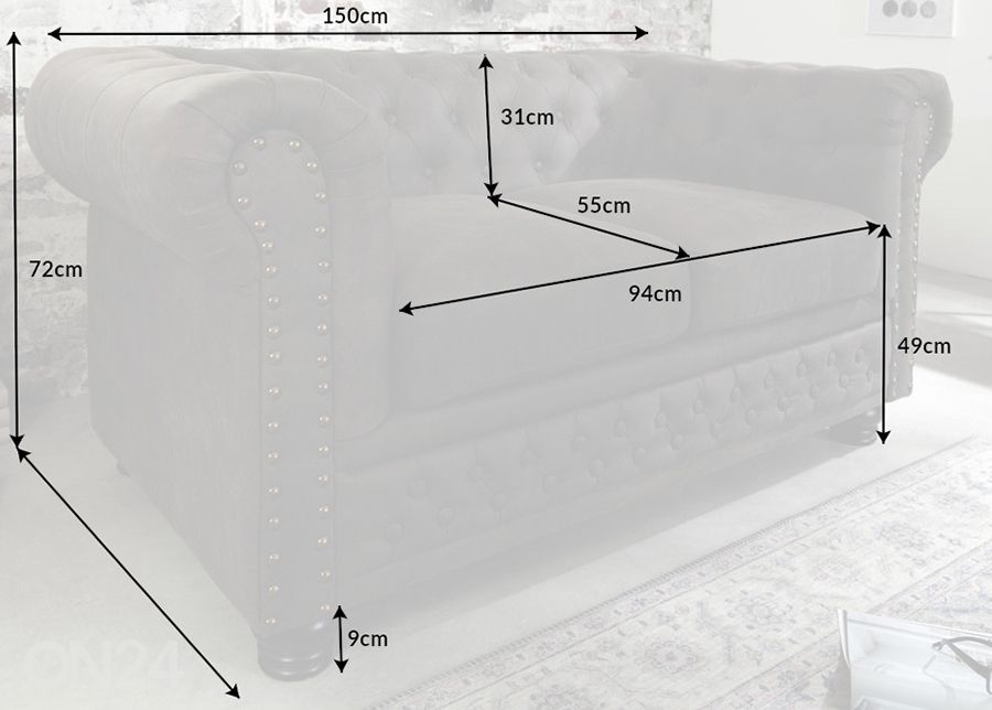 Sohva Chesterfield kuvasuurennos