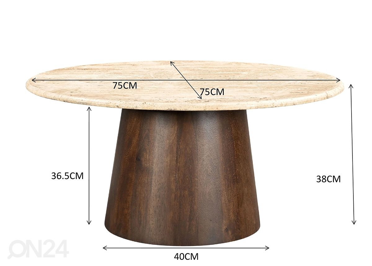 Sohvapöytä Valentino Ø 75 cm kuvasuurennos