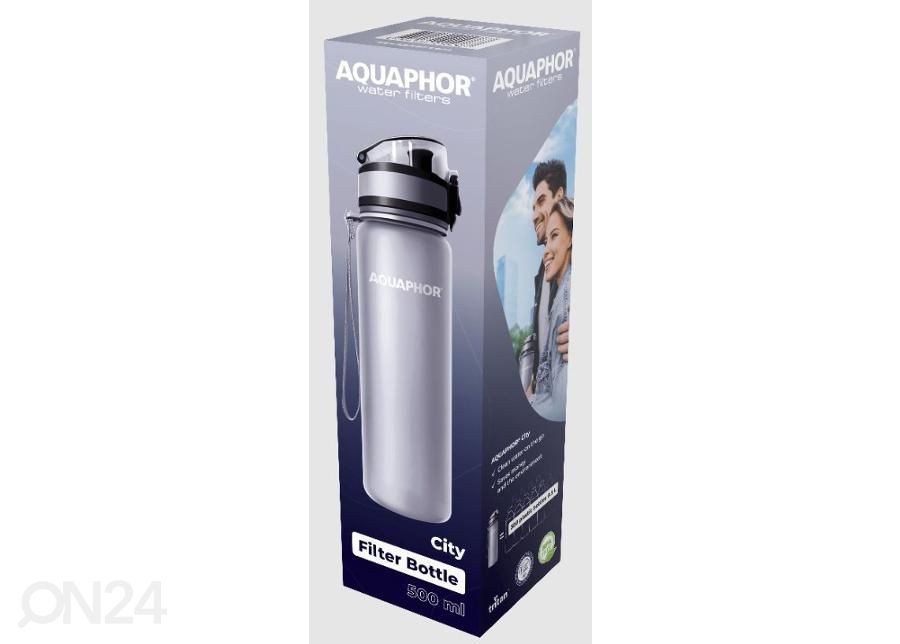 Suodatinpullo 0,5 L Aquaphor City harmaa kuvasuurennos