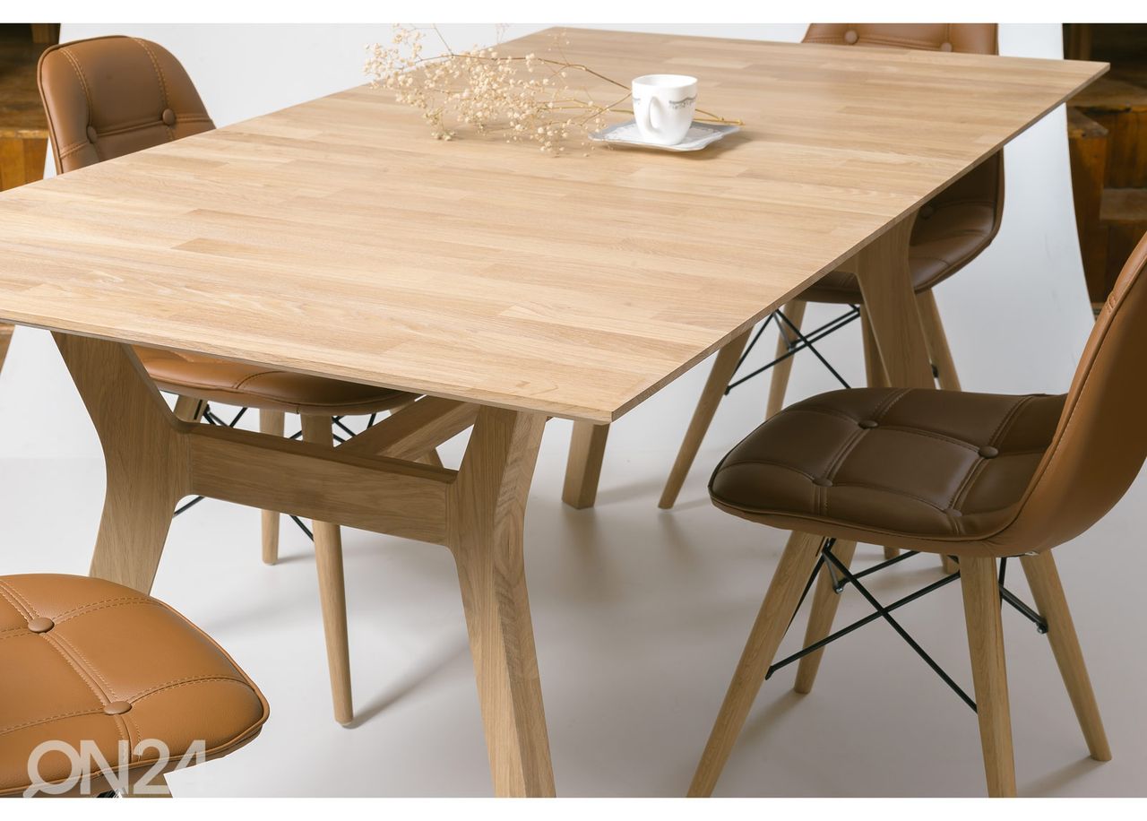 Tammi jatkettava ruokapöytä Helsinki 170-210x90 cm, valkoinen öljy kuvasuurennos