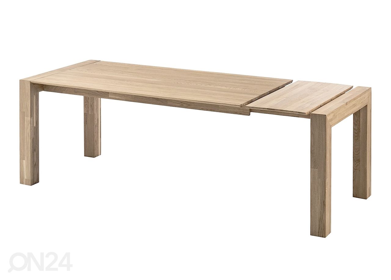 Tammi jatkettava ruokapöytä Zak 180-220x90 cm, valkoinen öljy kuvasuurennos