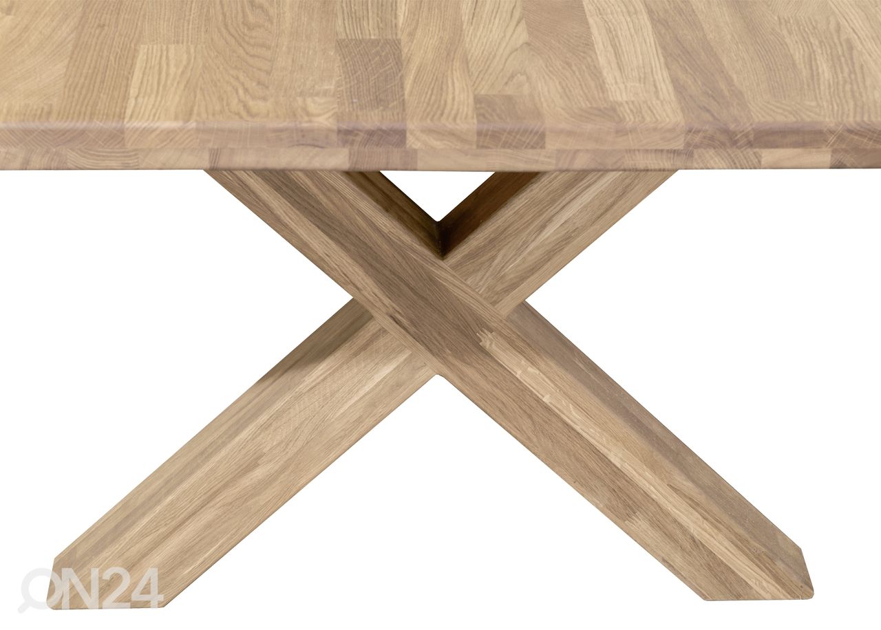 Tammi ruokapöytä Dexter 2 200x100 cm, valkoinen öljy kuvasuurennos