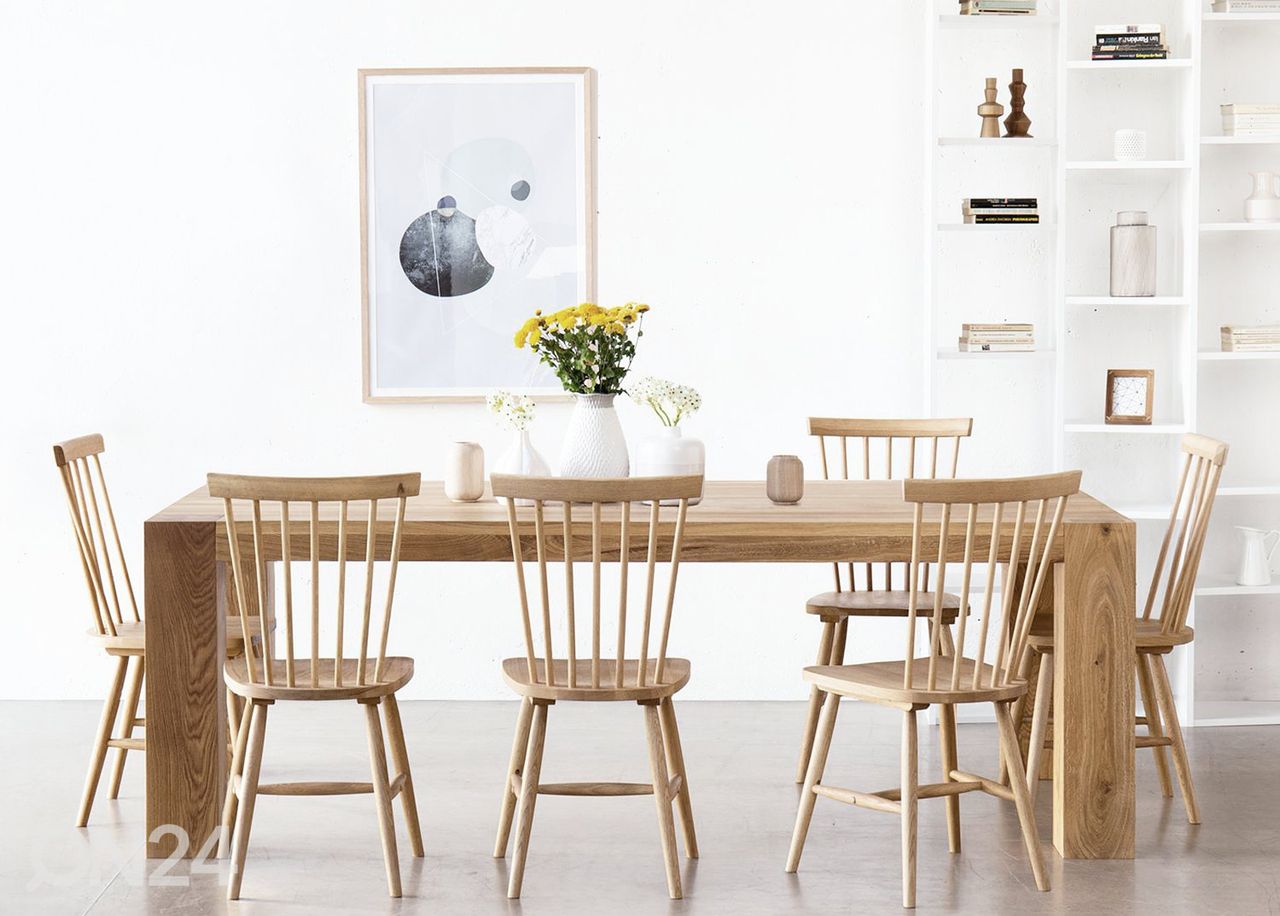 Tammi ruokapöytä Noa 220x100 cm, valkoinen öljy kuvasuurennos