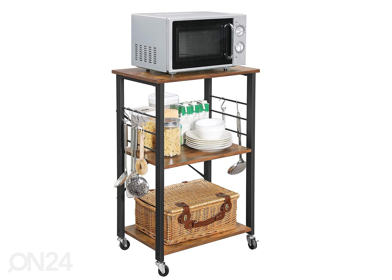 Tarjoiluvaunu 60x40 cm, ruksea / musta kuvasuurennos