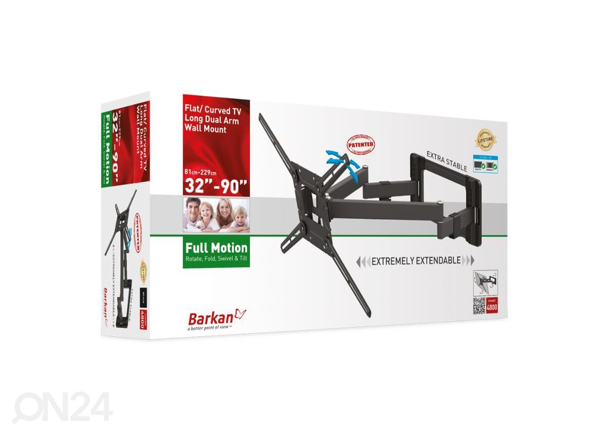 Television seinäteline Barkan 4800.B 32"- 90" kuvasuurennos