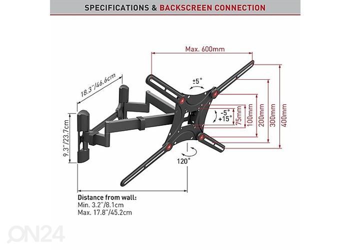 Television seinäteline Barkan BM464 13"- 75" kuvasuurennos