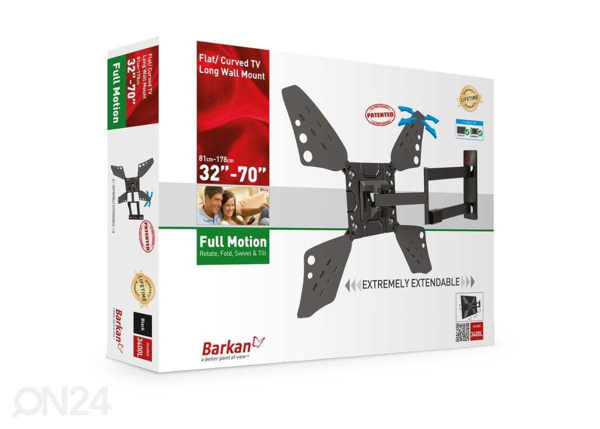 Television seinäteline Barkan E3400L.B 40"- 70" kuvasuurennos