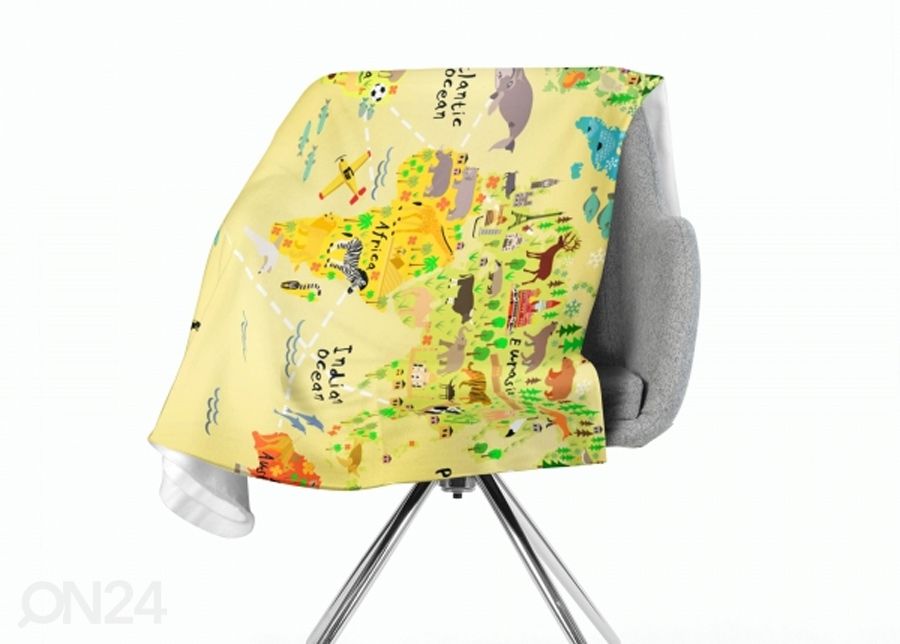 Torkkupeitto Kids Map 130x150 cm kuvasuurennos