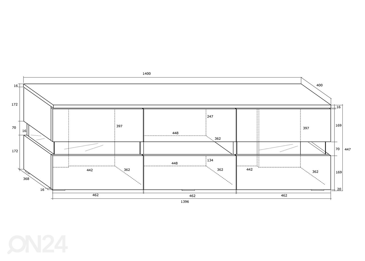TV-taso 140 cm kuvasuurennos