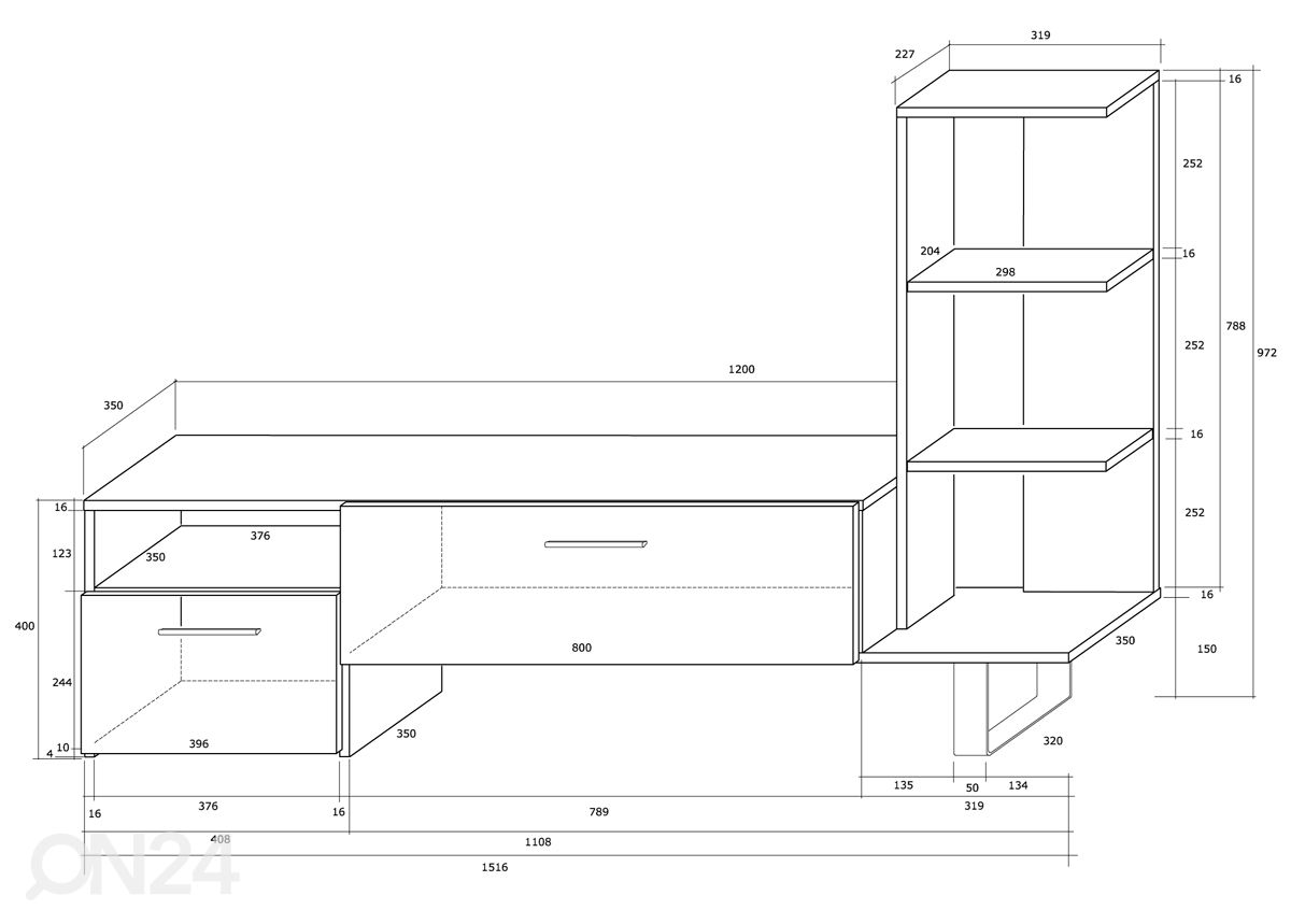 TV-taso 152 cm kuvasuurennos