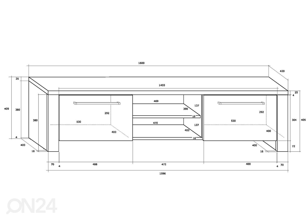 TV-taso 160 cm kuvasuurennos