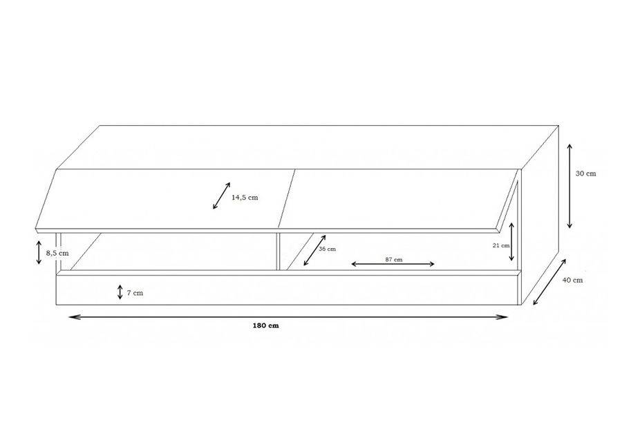 Tv-taso 180 cm kuvasuurennos