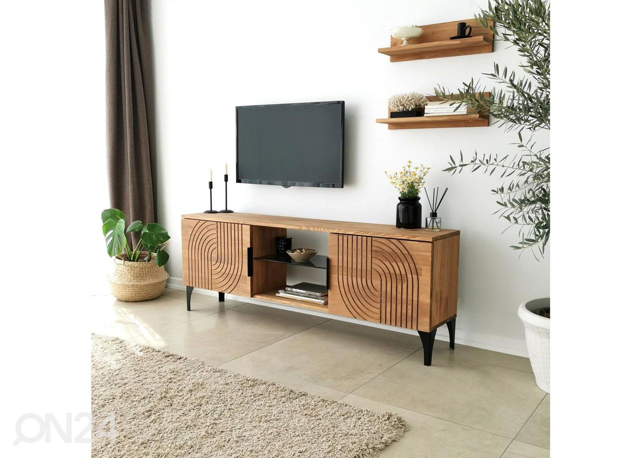 TV-taso + 2 seinähyllyä kuvasuurennos