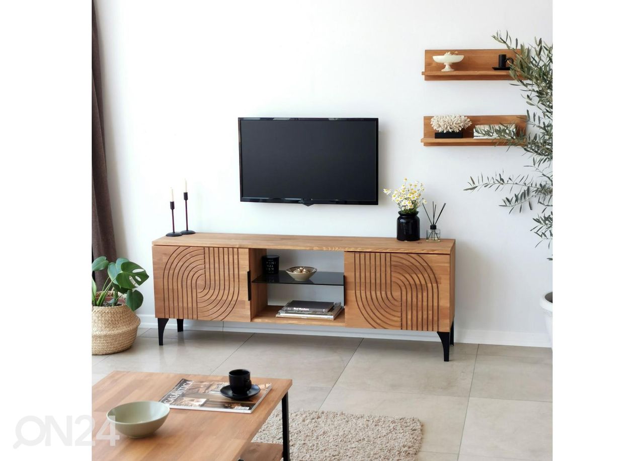 TV-taso + 2 seinähyllyä kuvasuurennos
