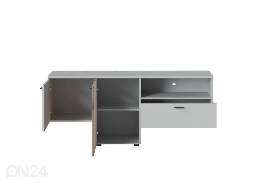 TV-taso Alverno 160 cm, vaaleanharmaa/ tammi kuvasuurennos