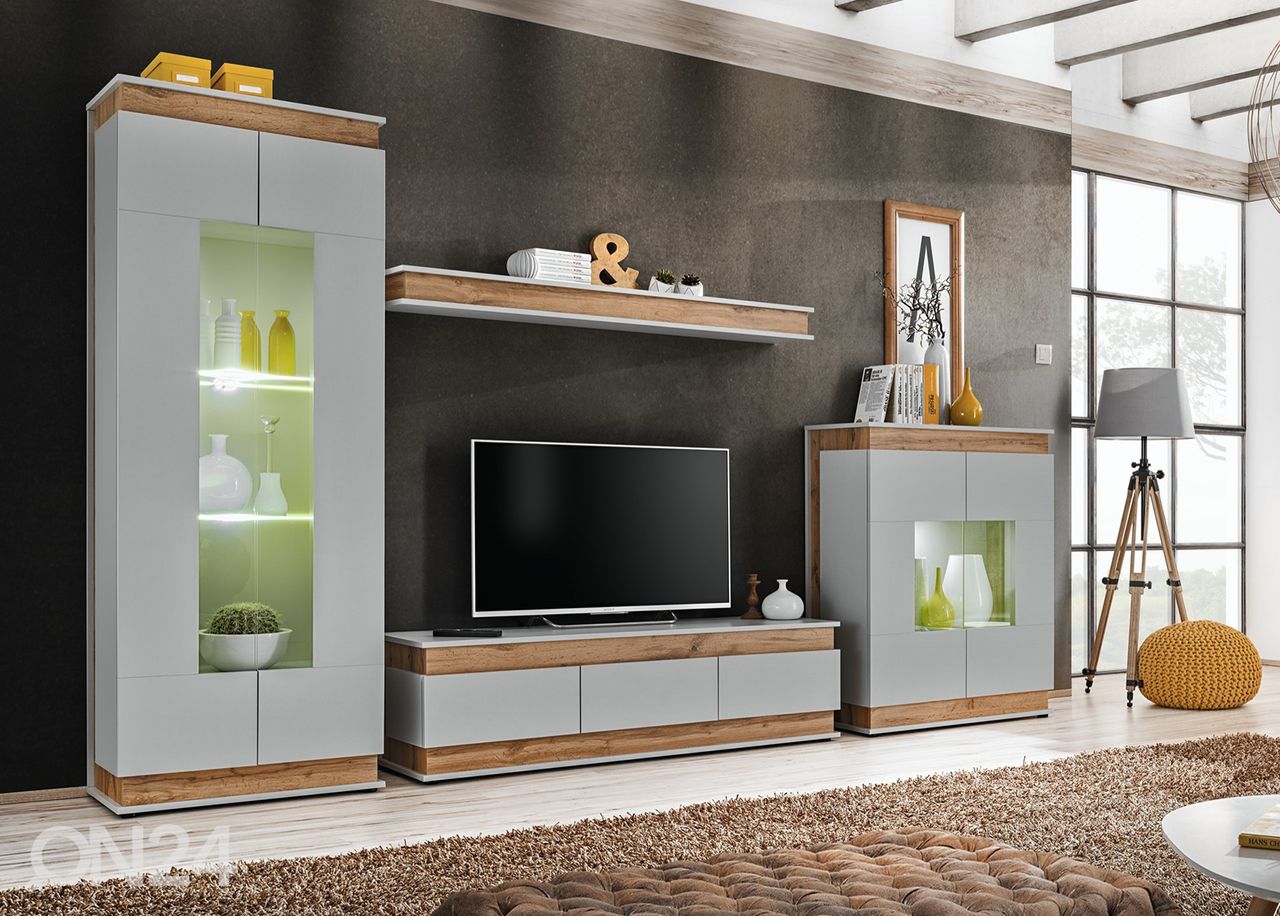TV-taso Berlin, perla harmaa/ artisan tammi kuvasuurennos