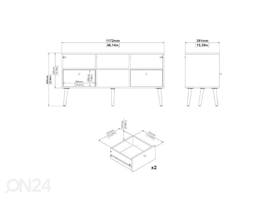 TV-taso Bodo 117 cm kuvasuurennos