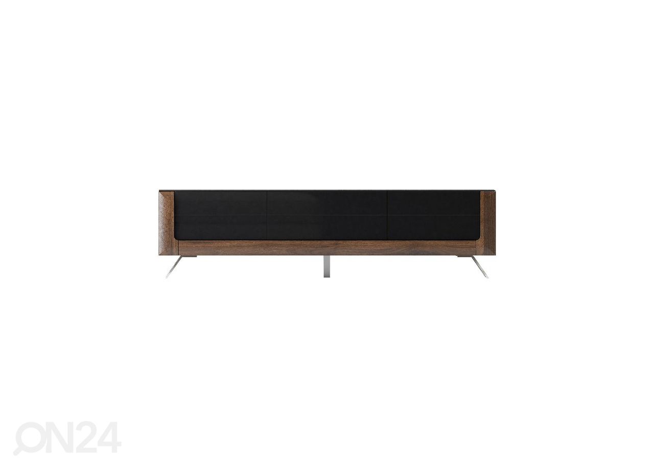 TV-taso Cassandra 199 cm, pähkinä/kiiltävä musta kuvasuurennos