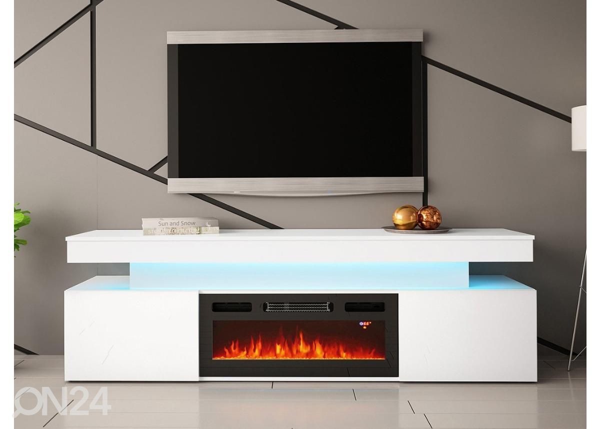 TV-taso Glossa 190 cm + sähkötakka + LED kuvasuurennos