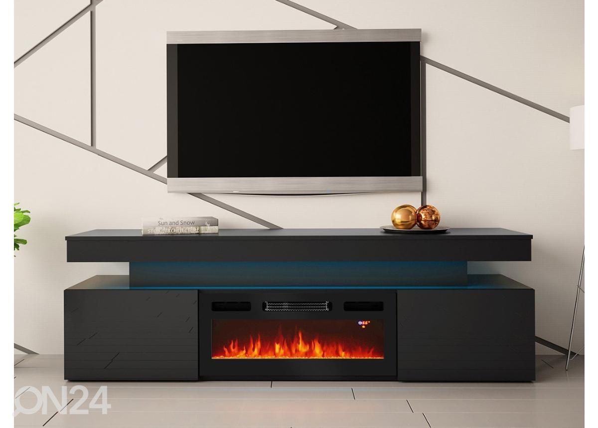 TV-taso Glossa 190 cm + sähkötakka + LED kuvasuurennos