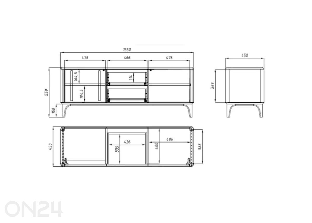 TV-taso S Salt 155 cm kuvasuurennos