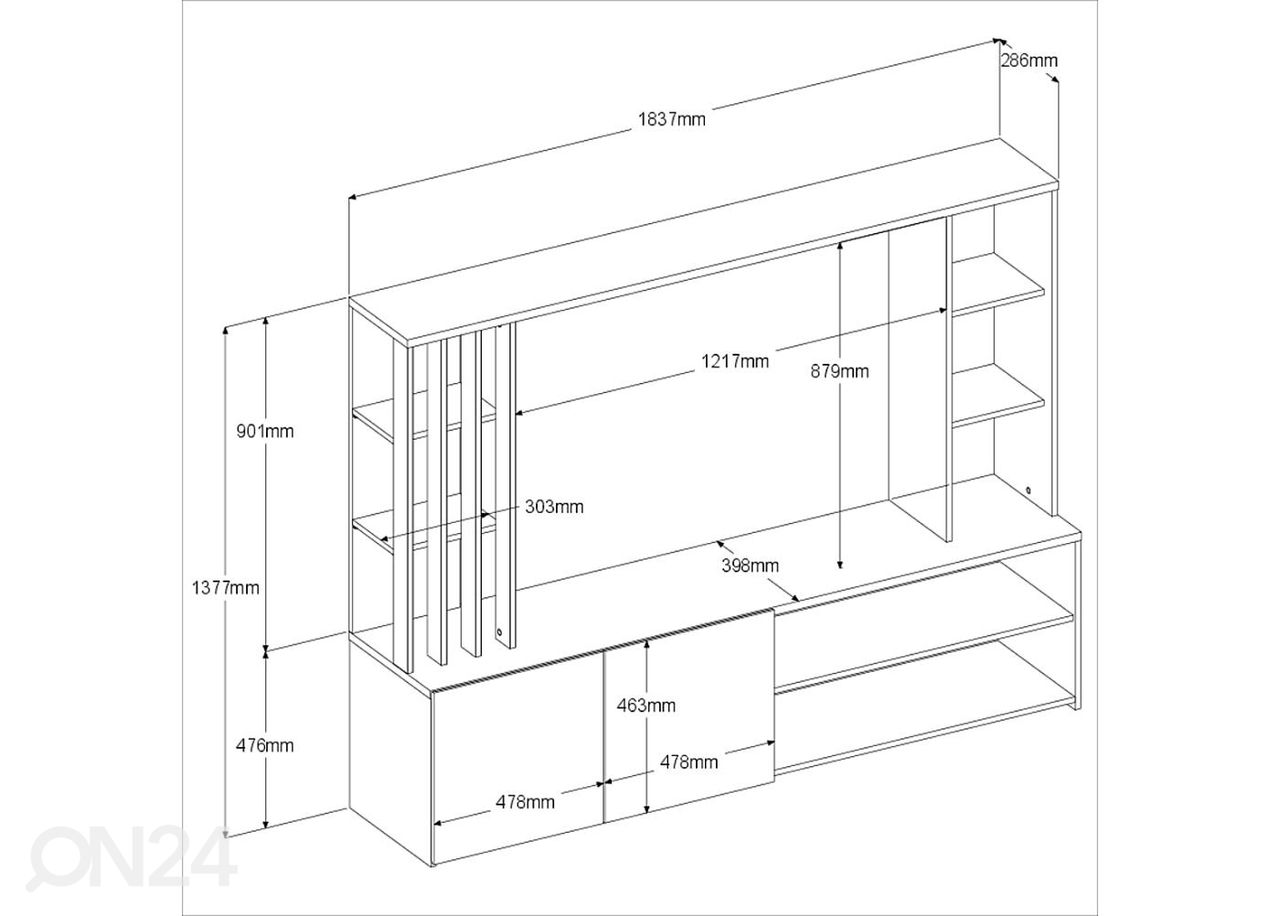 TV-taso Shade 184 cm kuvasuurennos