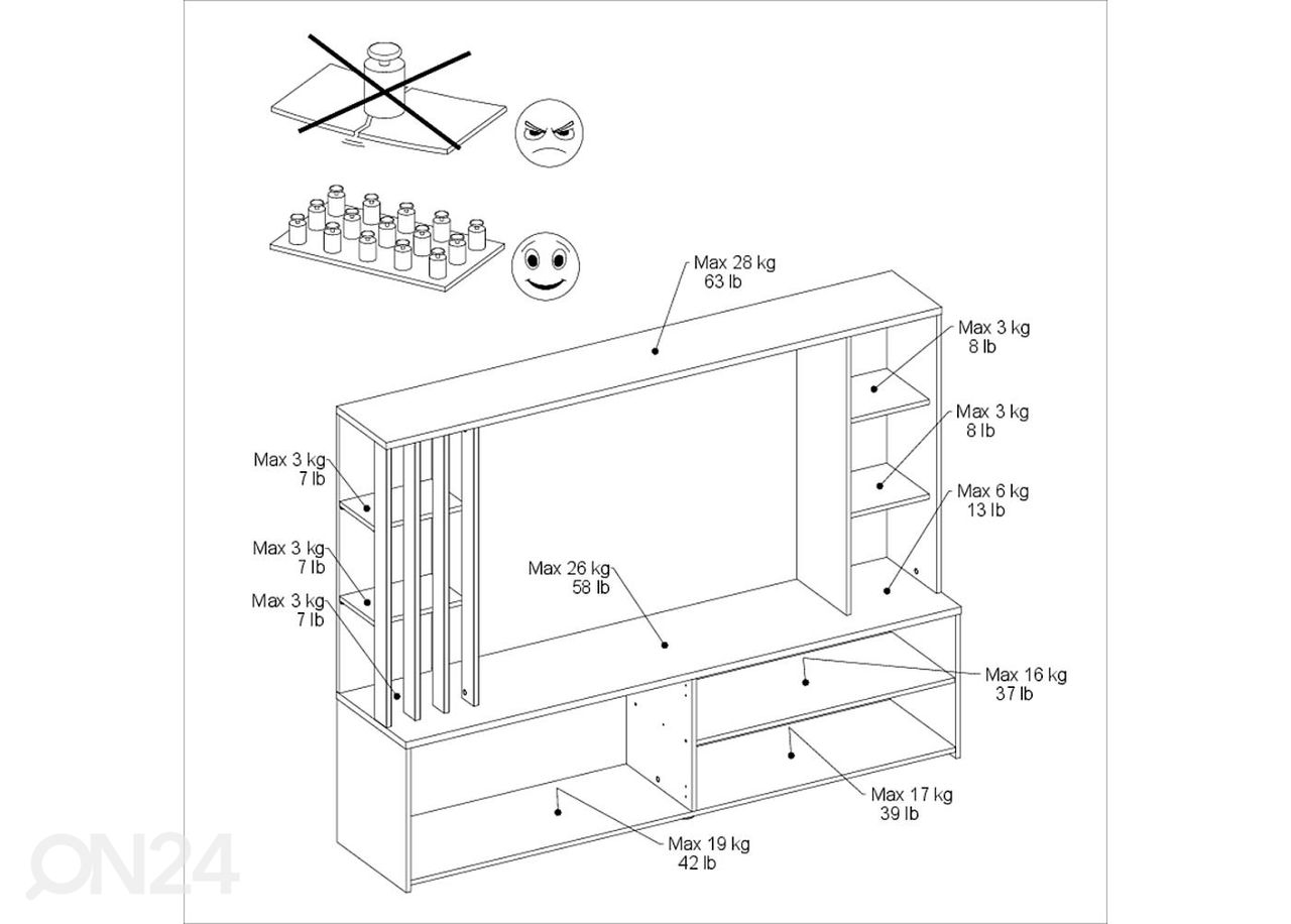 TV-taso Shade 184 cm kuvasuurennos