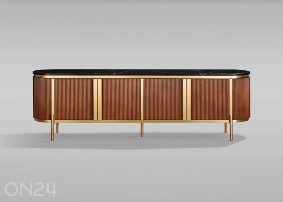 TV-taso Stilig, kultainen/pähkinä kuvasuurennos