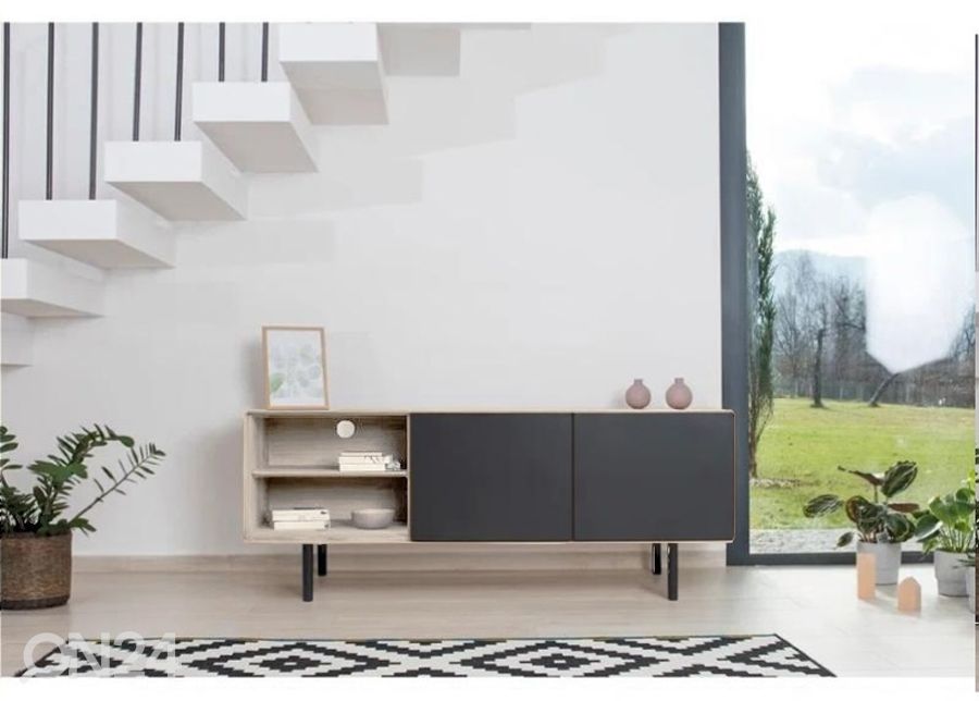 TV-taso Tokyo 160 cm, valkoinen öljy kuvasuurennos