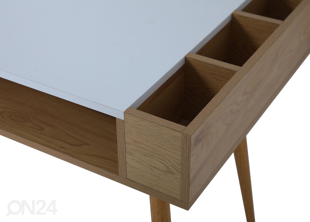 Työpöytä 60x120 cm, valkoinen/ luonnonväri kuvasuurennos