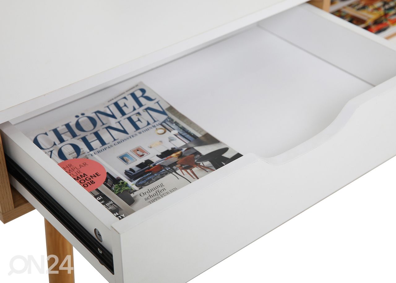 Työpöytä 60x120 cm, valkoinen/ luonnonväri kuvasuurennos