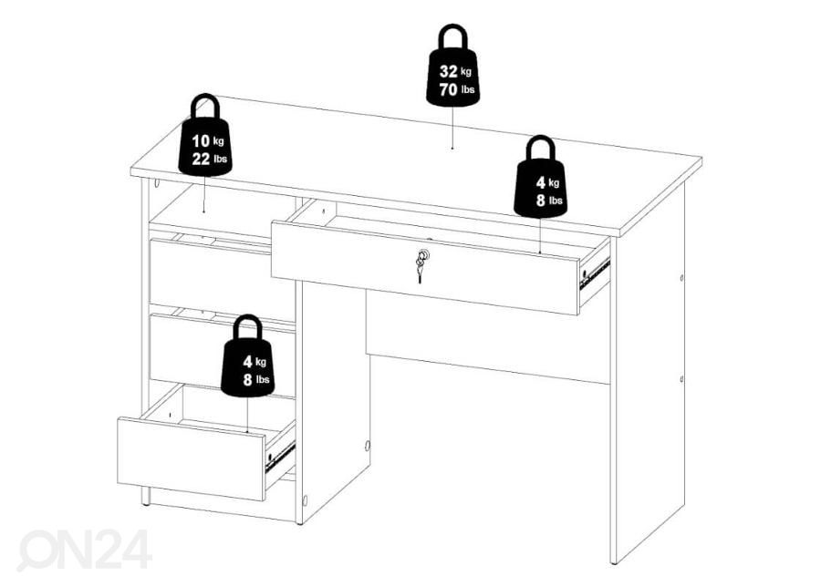 Työpöytä Function 109 cm kuvasuurennos