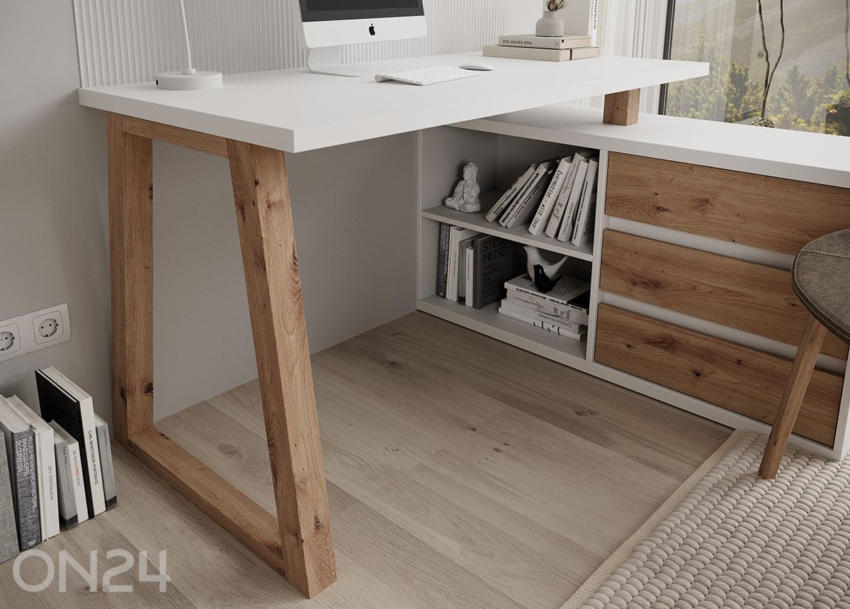 Työpöytä lipastolla 135 cm kuvasuurennos