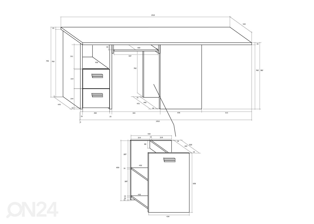 Työpöytä Ville 191 cm kuvasuurennos